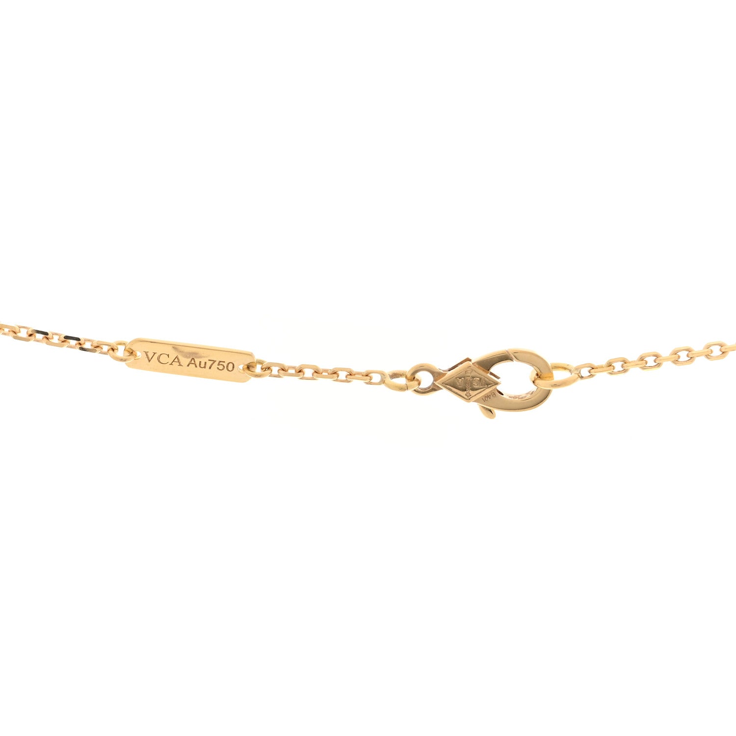 Van Cleef & Arpels 18K Yellow Gold Guilloche Vintage Alhambra Pendant Necklace 4 of 4