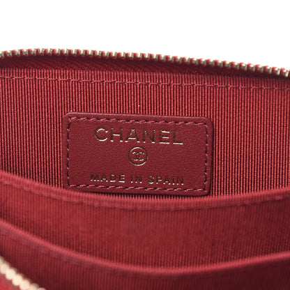 Chanel Caviar Quilted Zip Coin Purse Burgundy 6 of 8