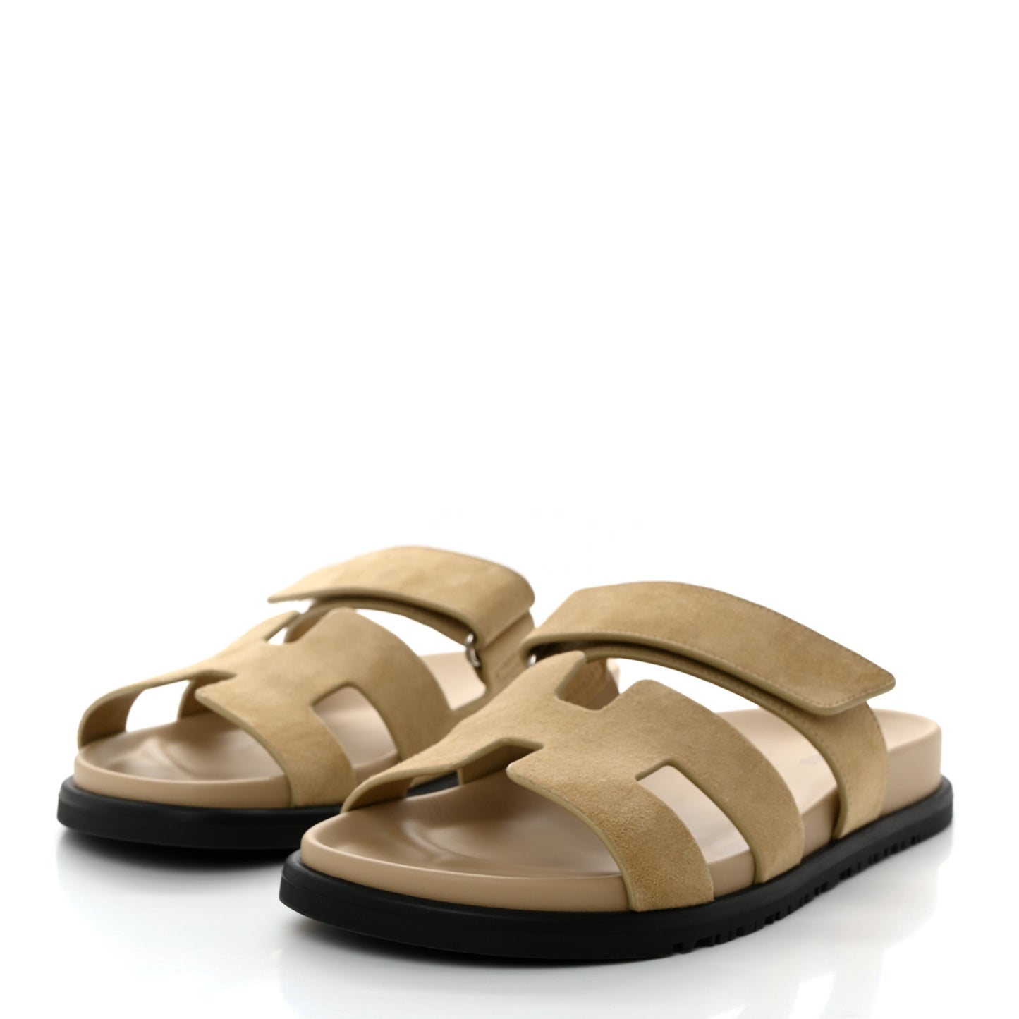 Suede Goatskin Womens Chypre Sandals 39 Beige Lin