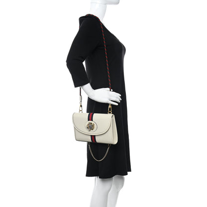 Gucci Textured Calfskin Web Small Rajah Slim Flap Shoulder Bag Mystic White 2 of 13