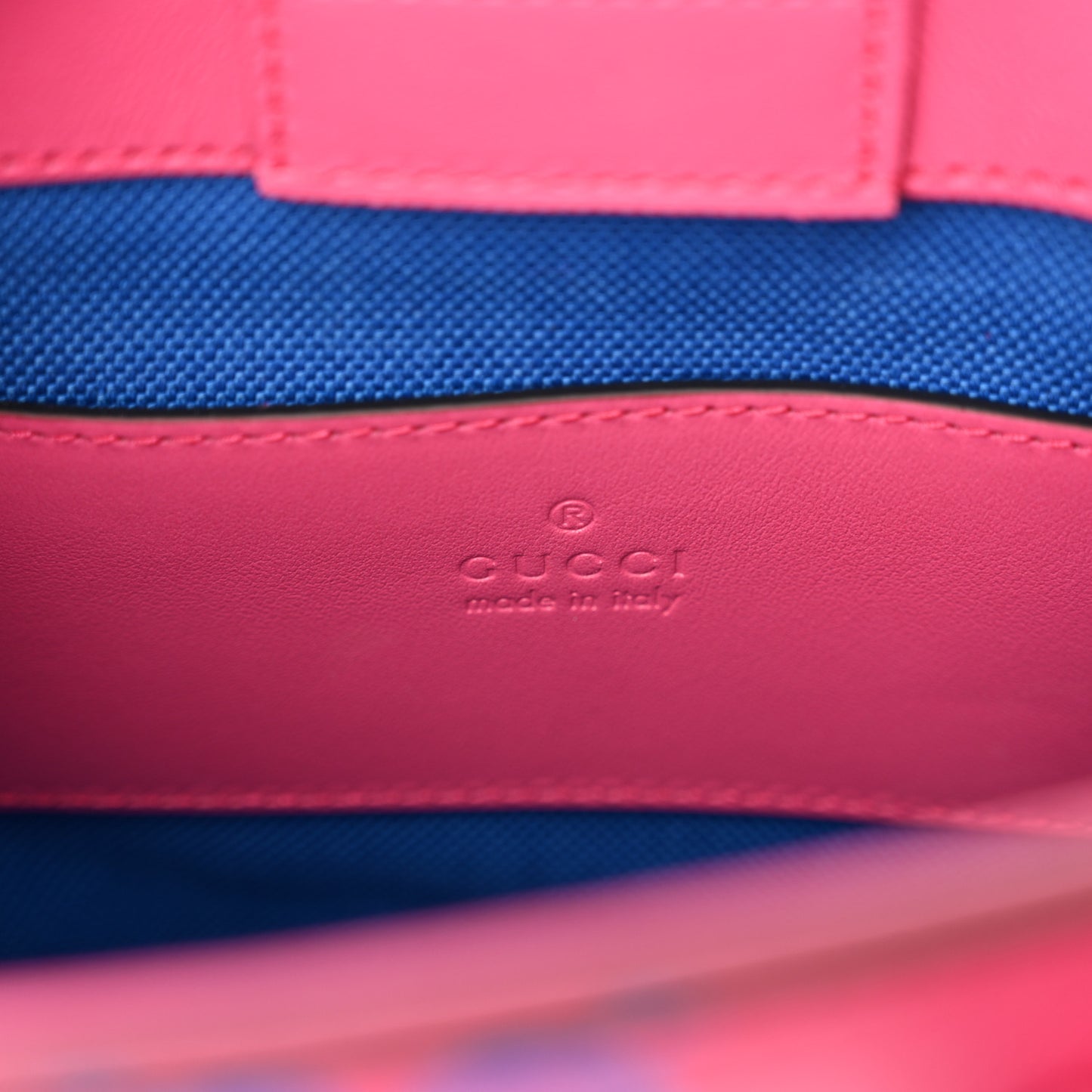Calfskin GG Tennis Embossed Mini Tote Bag Modern Fuchsia Modern Blue