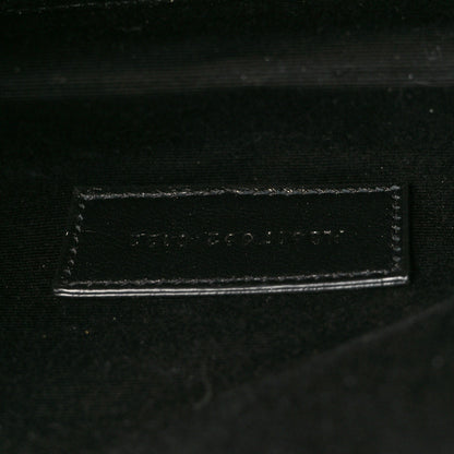 Saint Laurent Grain De Poudre Matelasse Chevron Monogram Envelope Clutch Black 8 of 9