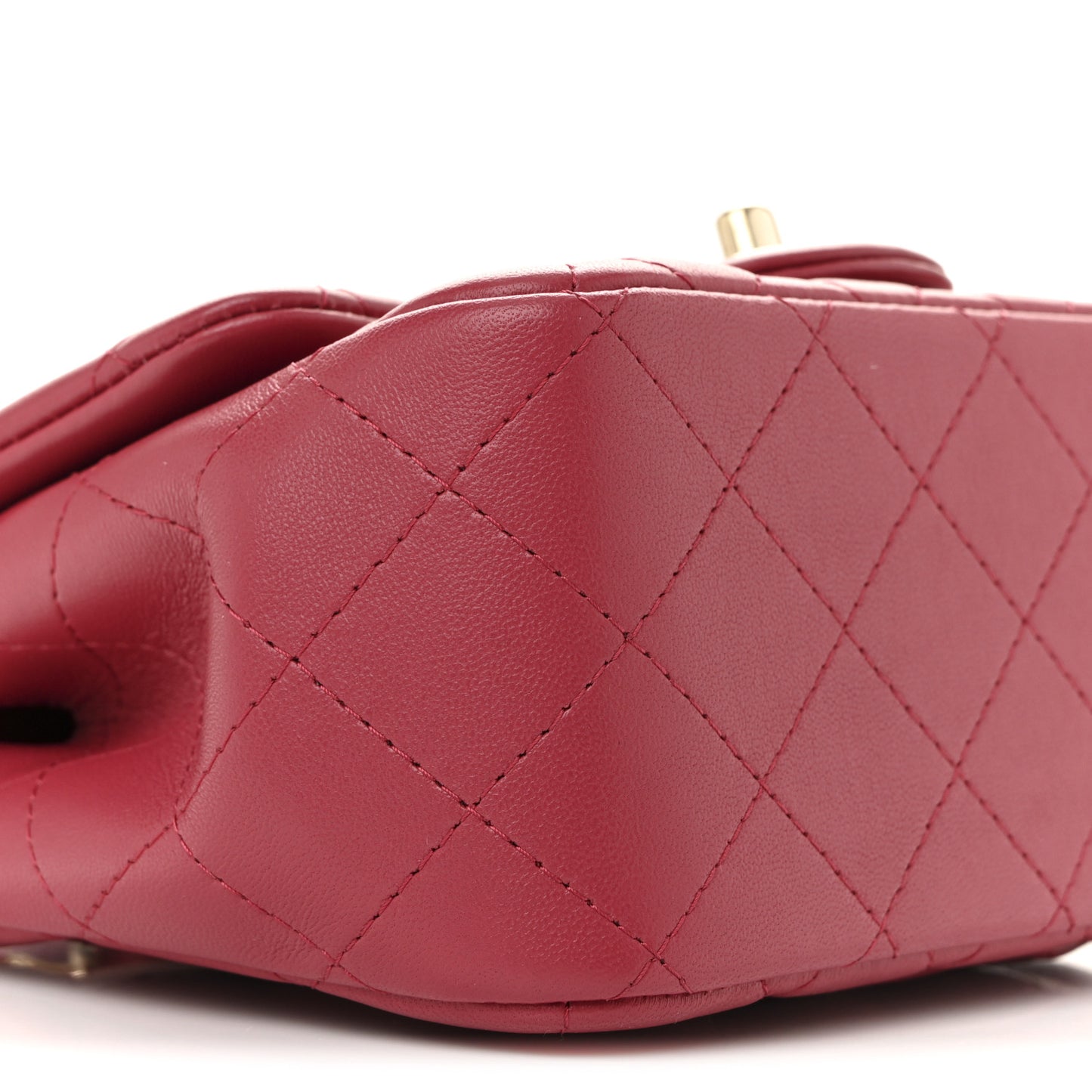 Lambskin Quilted Mini Square Flap Dark Pink