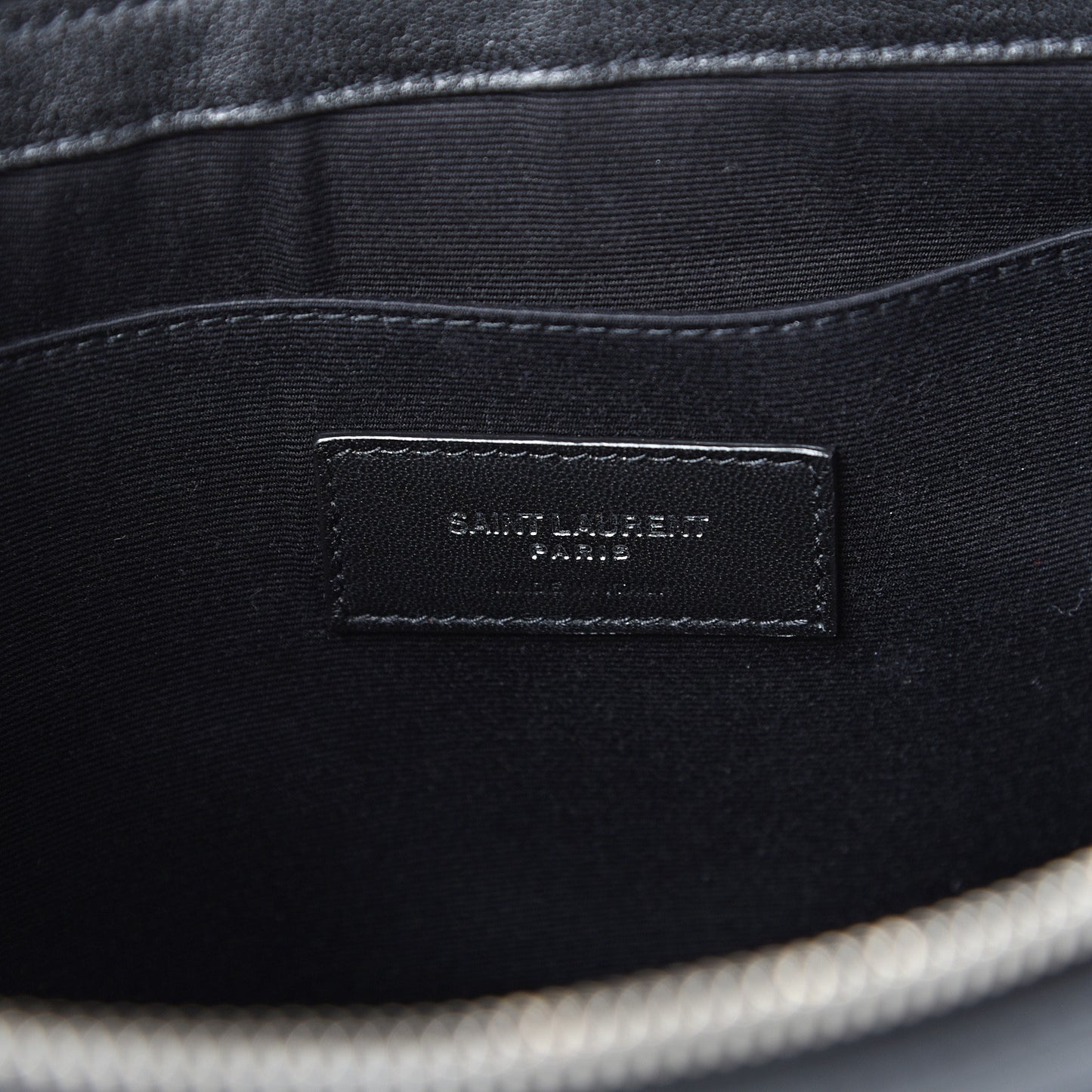 Linen Canvas Rive Gouche Zipped Pouch Black