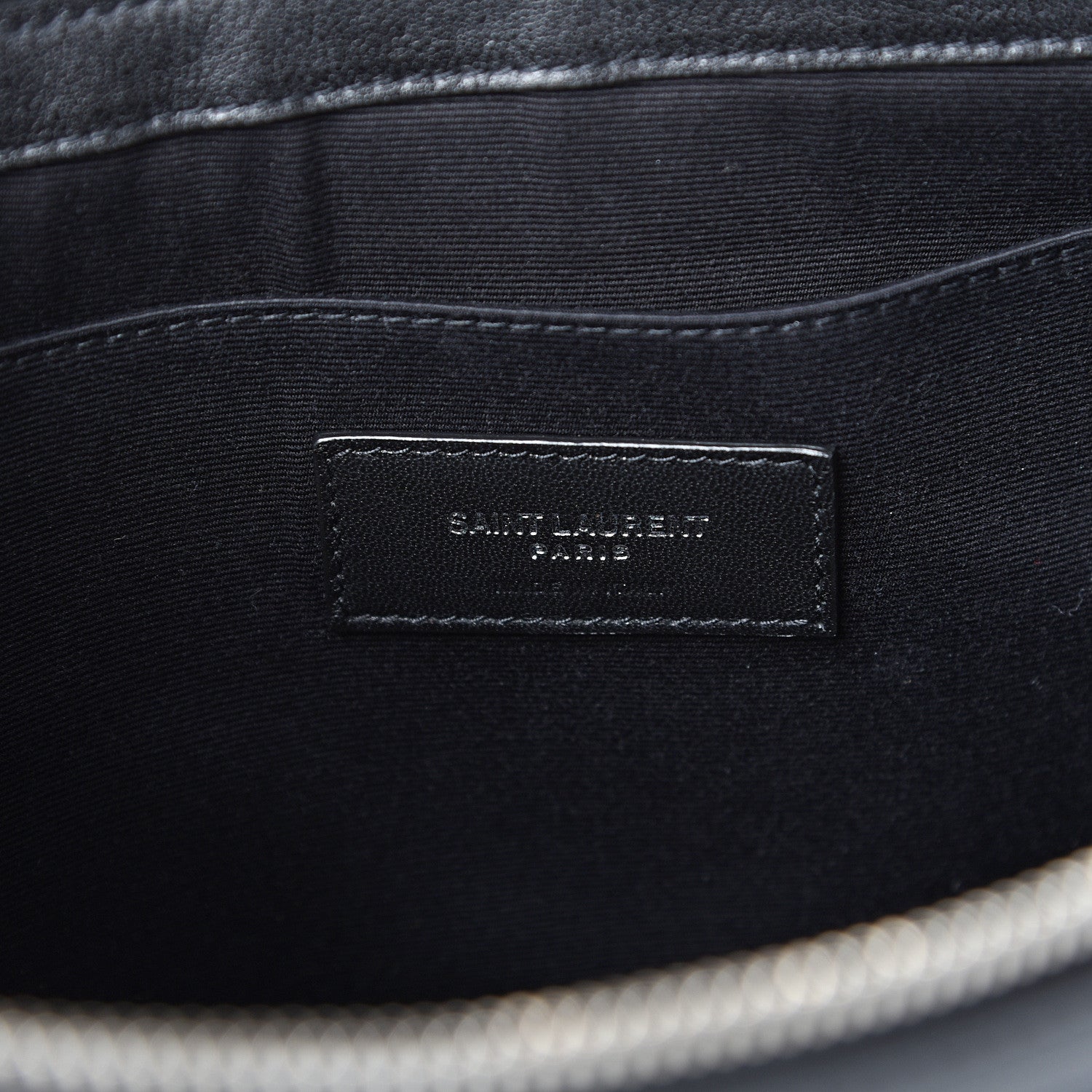 Saint Laurent Linen Canvas Rive Gouche Zipped Pouch Black 5 of 6
