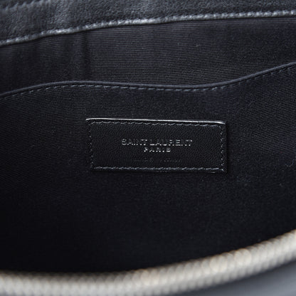 Saint Laurent Linen Canvas Rive Gouche Zipped Pouch Black 5 of 6