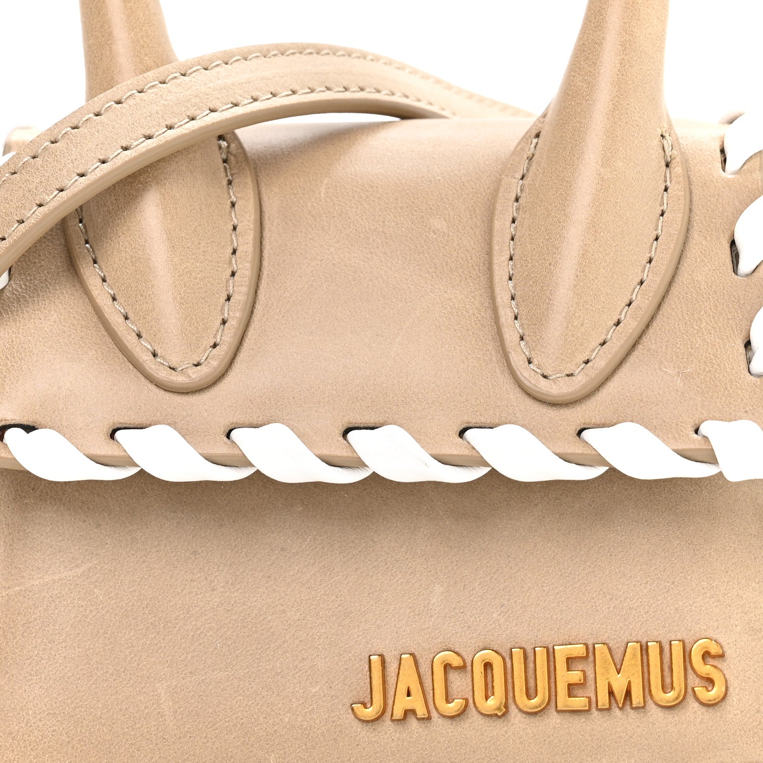 Jacquemus Calfskin Le Chiquito Whipstitch Beige 7 of 9