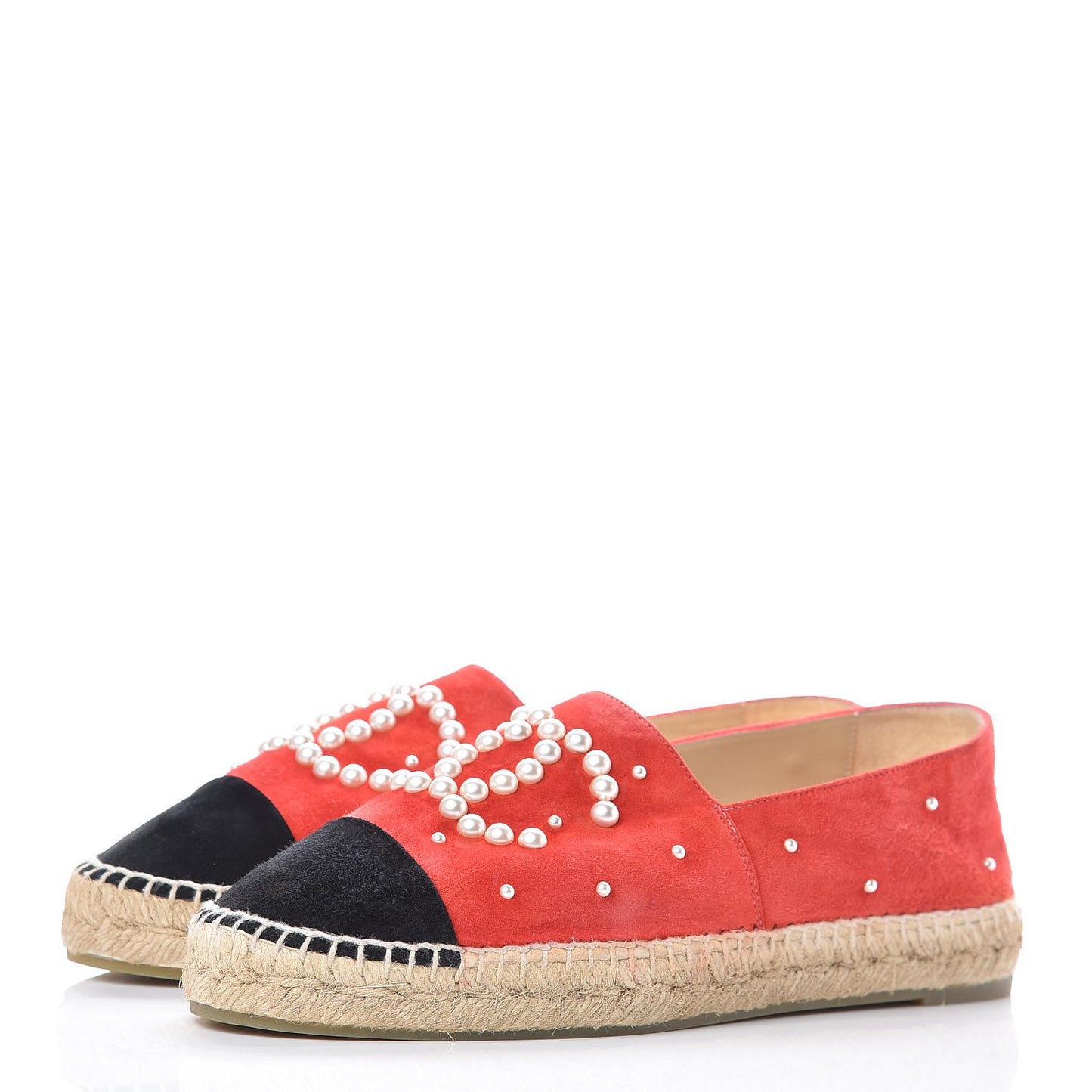 Suede Pearl CC Espadrilles 40 Red
