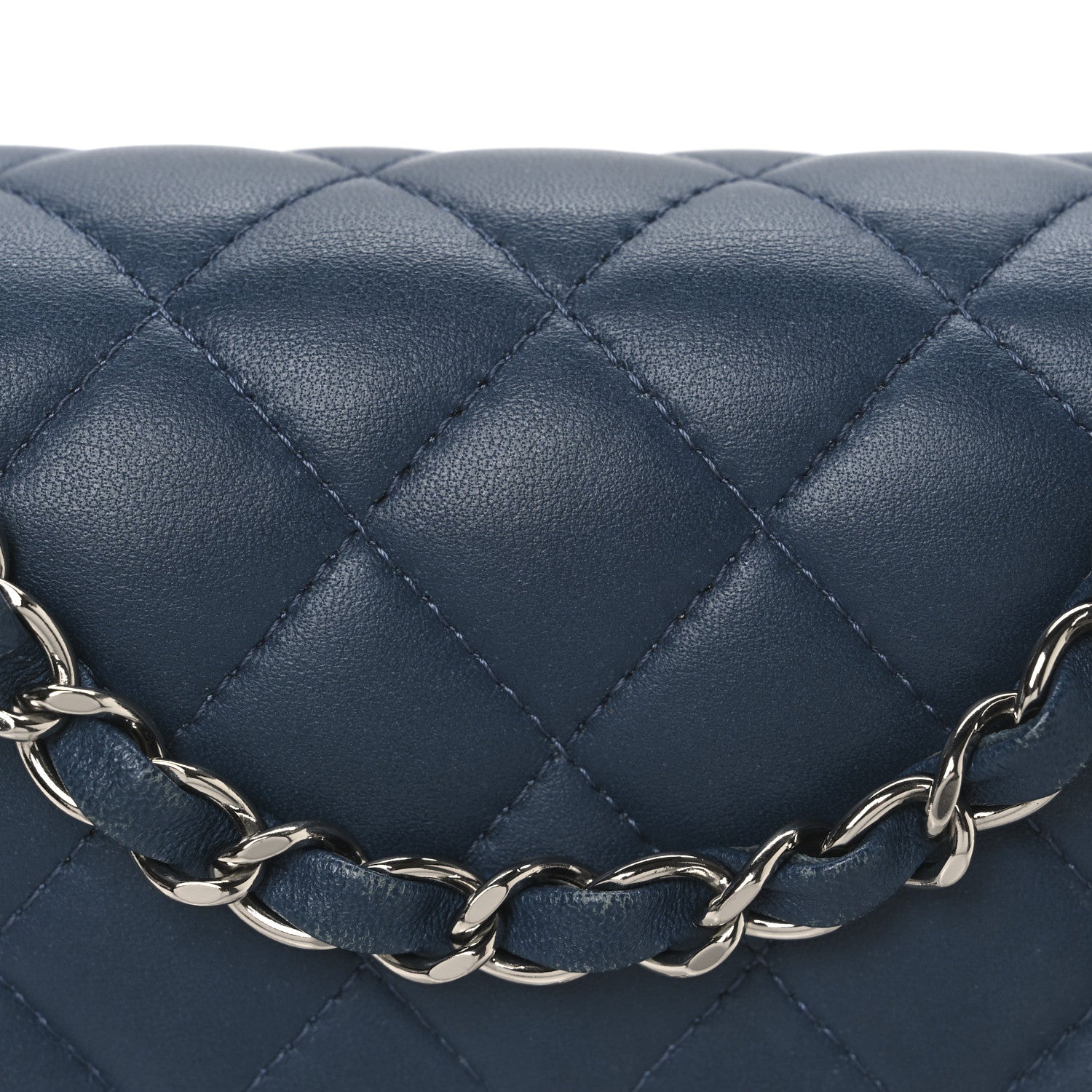 Chanel Lambskin Quilted Mini Rectangular Flap Blue 8 of 13