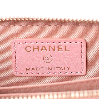 Chanel Iridescent Caviar Quilted Zip Coin Purse Pink 6 of 8