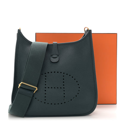 Hermes Taurillon Clemence Evelyne III PM Vert Cypress 11 of 11
