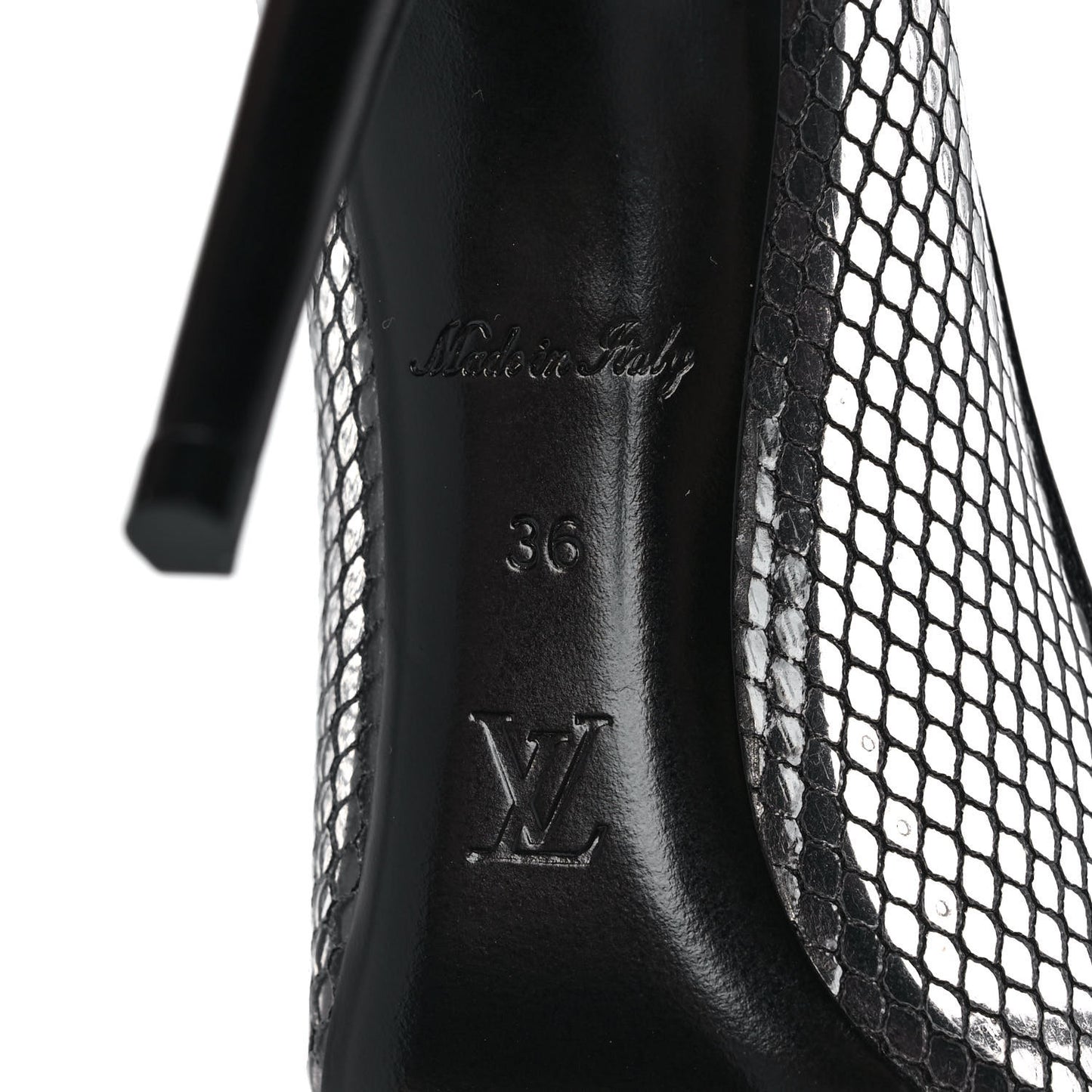Calfskin Mesh PVC Urban Twist Pumps 36 Black