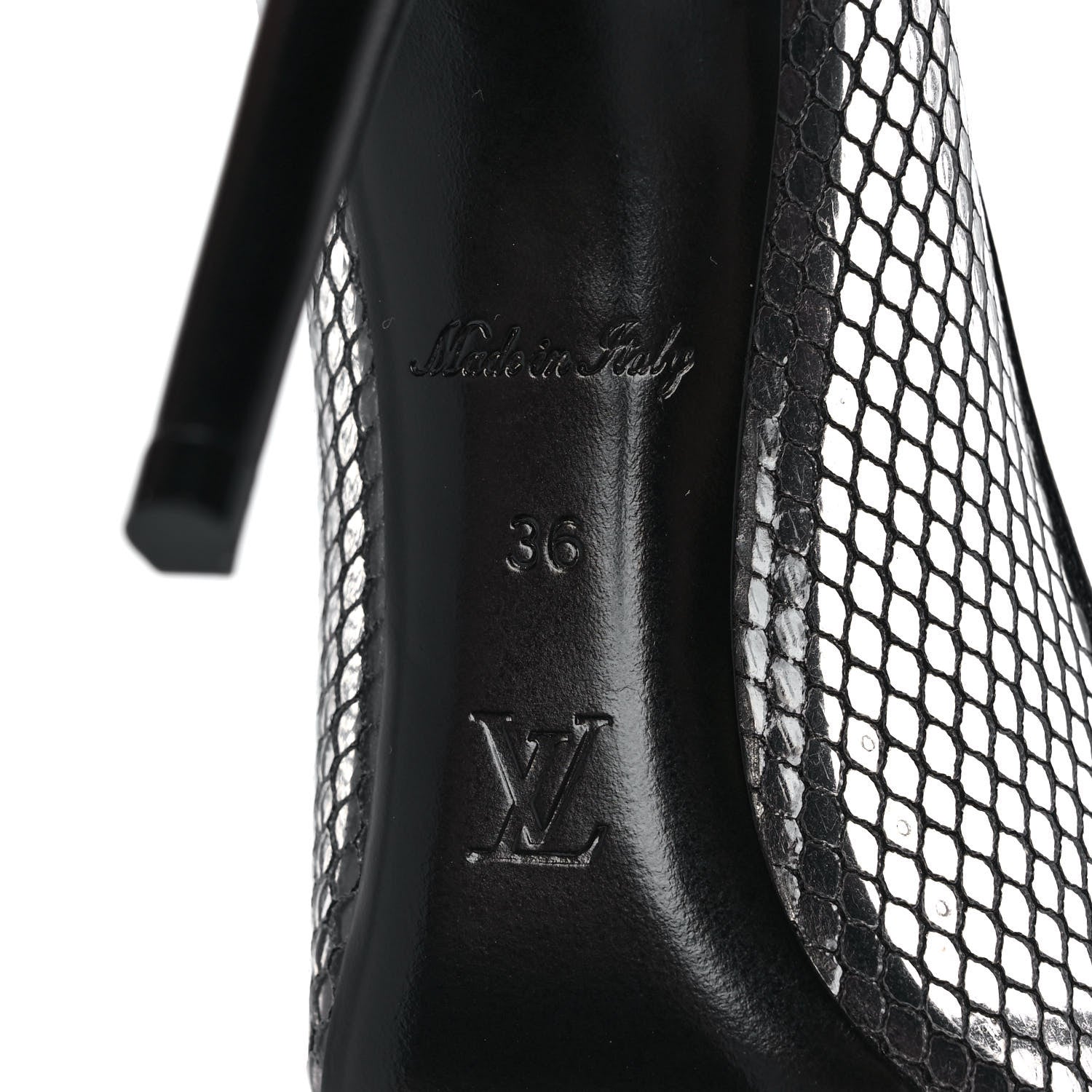 Louis Vuitton Calfskin Mesh PVC Urban Twist Pumps 36 Black 6 of 8