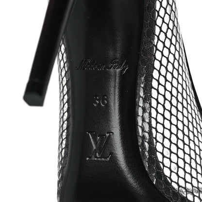 Louis Vuitton Calfskin Mesh PVC Urban Twist Pumps 36 Black 6 of 8