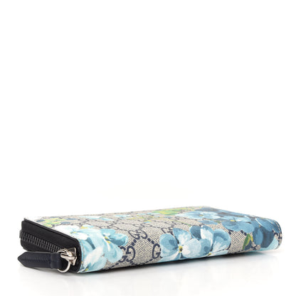 Gucci GG Supreme Monogram Blooms Zip Around Wallet Blue 4 of 7