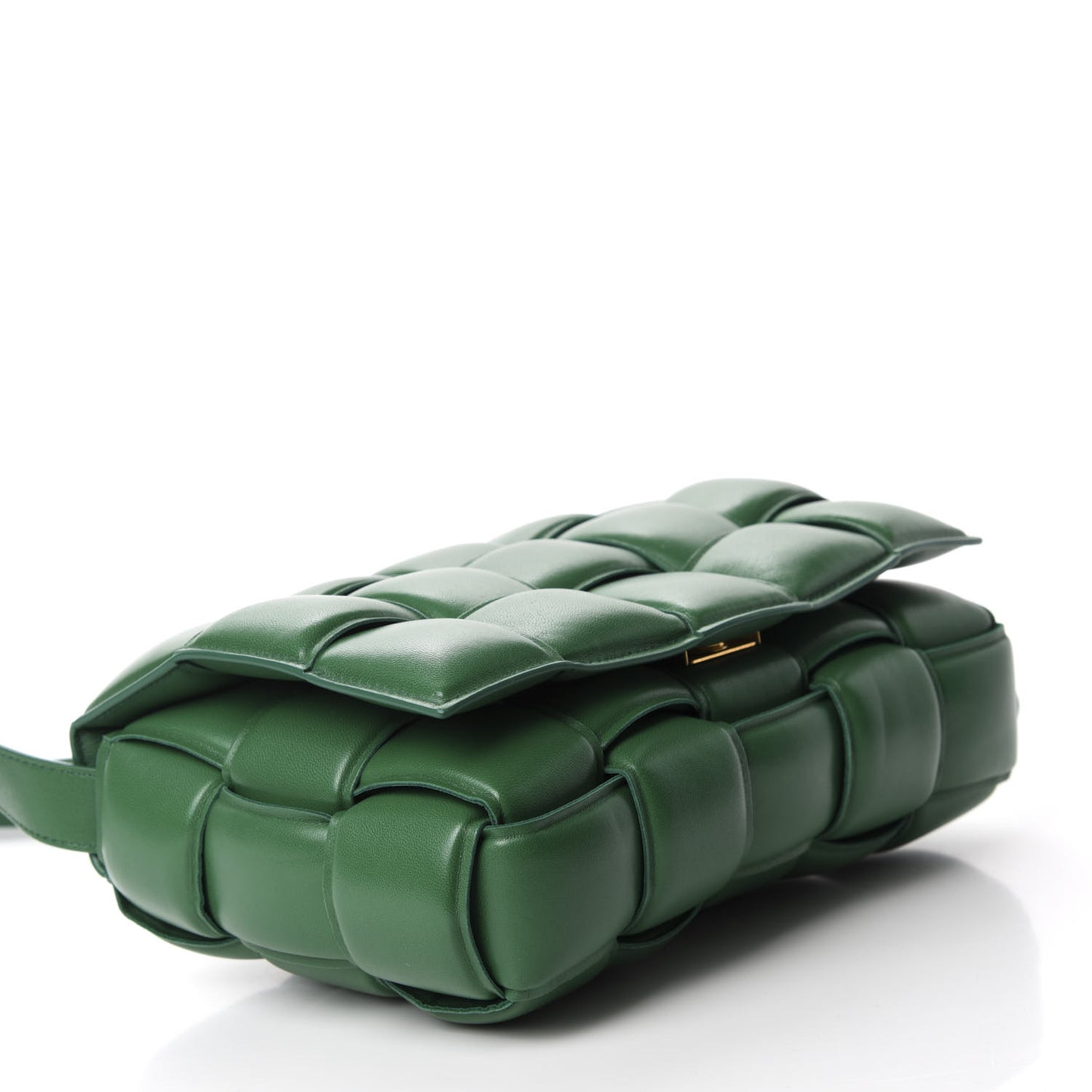 Nappa Maxi Intreccio Padded Cassette Crossbody Bag Racing Green
