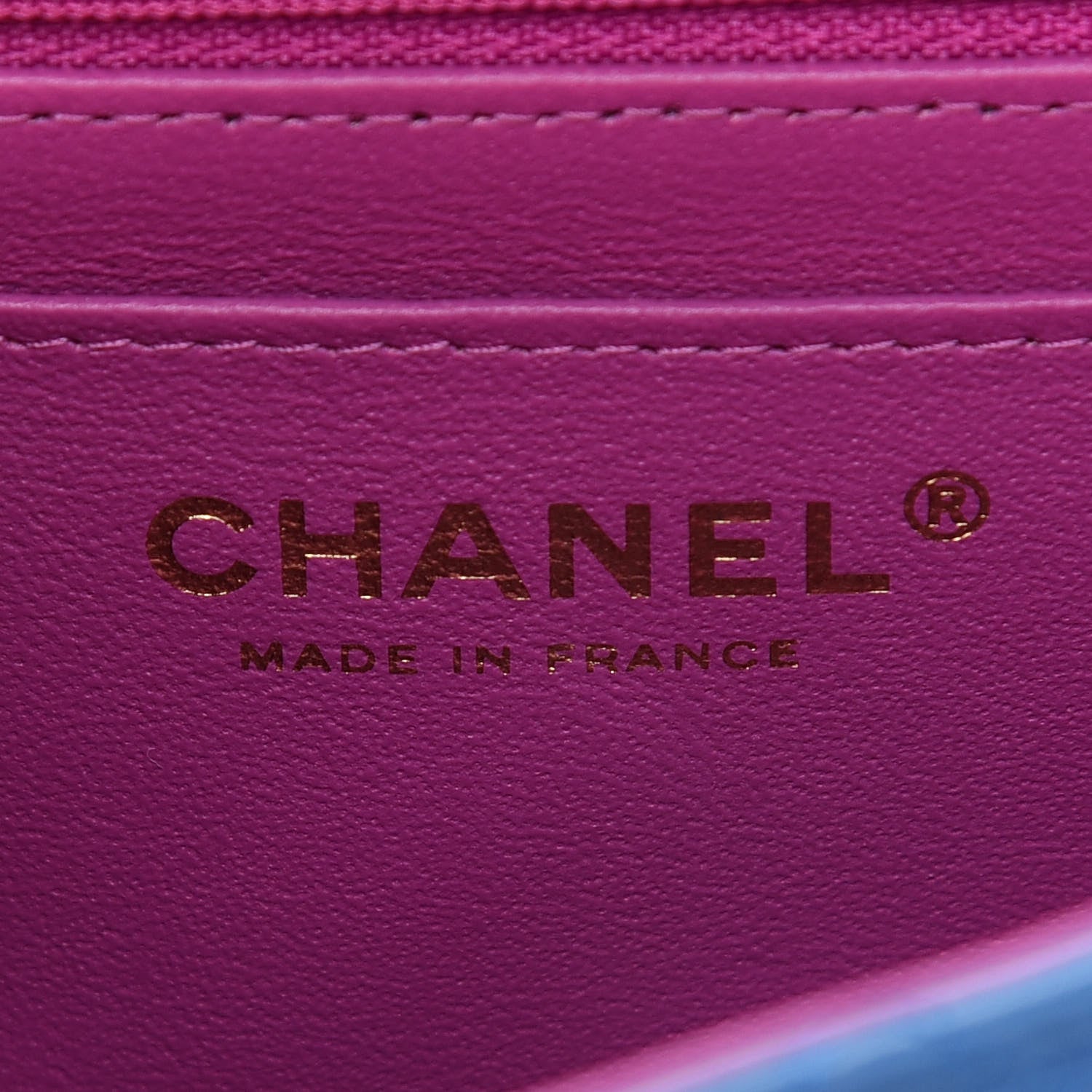 Chanel Lambskin Quilted Mini Rectangular Flap Blue Purple 6 of 9