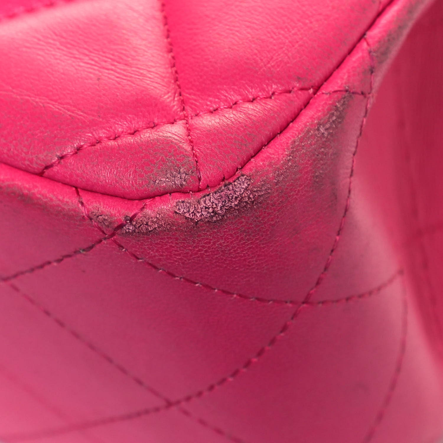 Chanel Lambskin Quilted Jumbo Double Flap Dark Pink 11 of 27