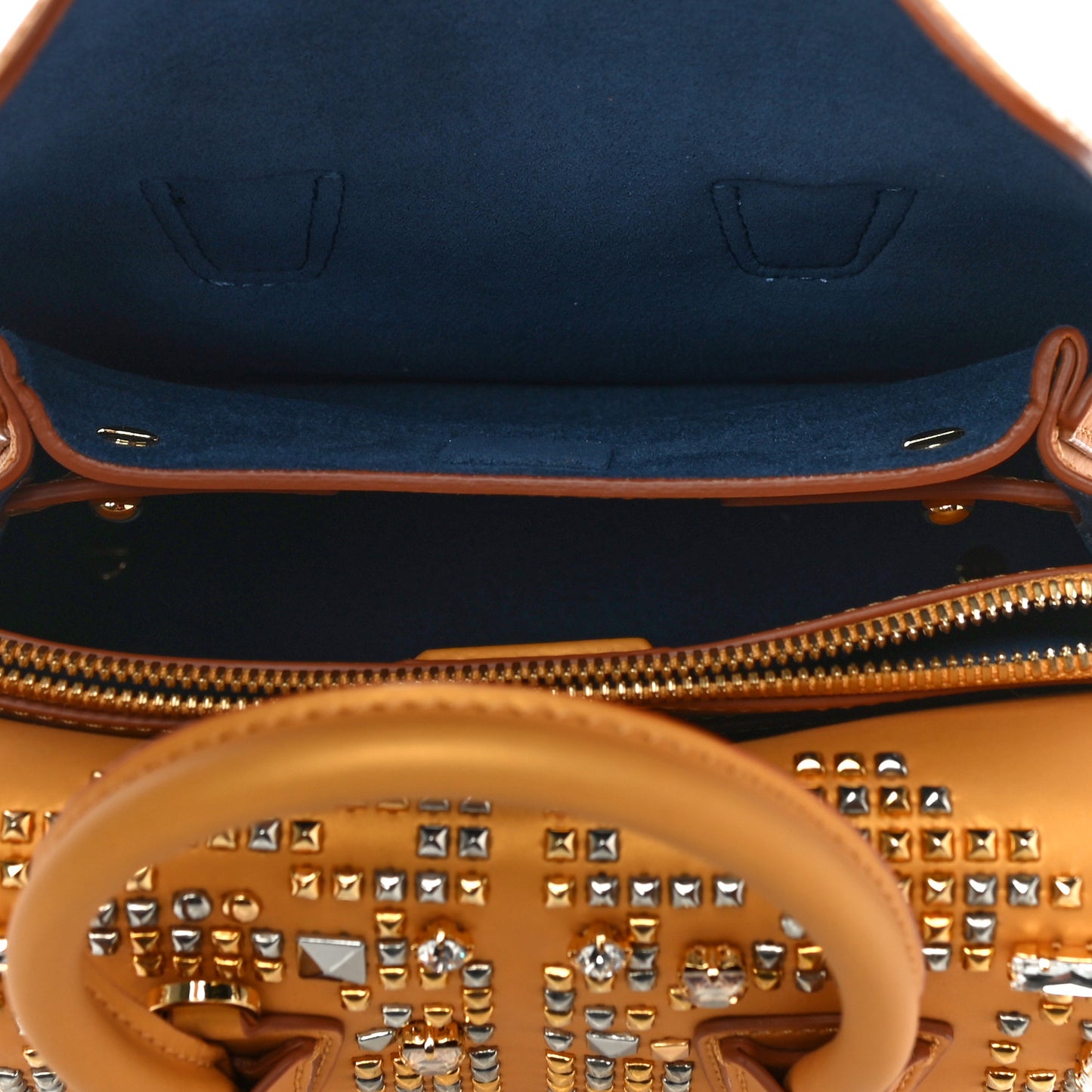 Calfskin Swarovski Crystal Ball Mini Milla Tote Yellow