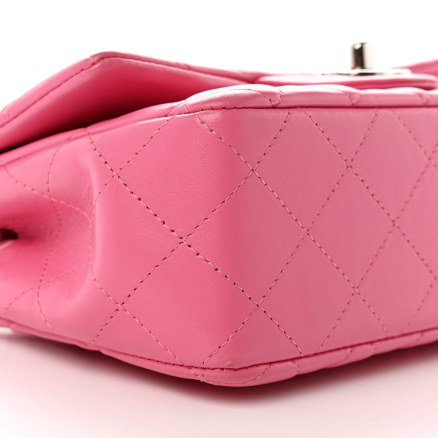 Chanel Lambskin Quilted Mini Rectangular Flap Pink 8 of 14