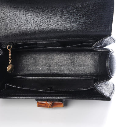 Gucci Calfskin Bamboo Small Top Handle Bag Black 5 of 7
