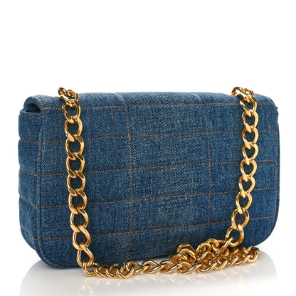 Celine Denim Matelasse Chain Shoulder Bag Blue 2 of 8