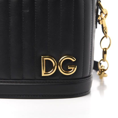 Dolce & Gabbana Nappa Quilted DG Girls Top Handle Bucket Bag Black 10 of 10