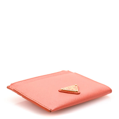 Prada Saffiano Triangle Card Holder Arancio 4 of 6