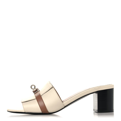 Hermes Calfskin Gigi 50 Sandals 40 Beige Glaise Rose Perle 1 of 9