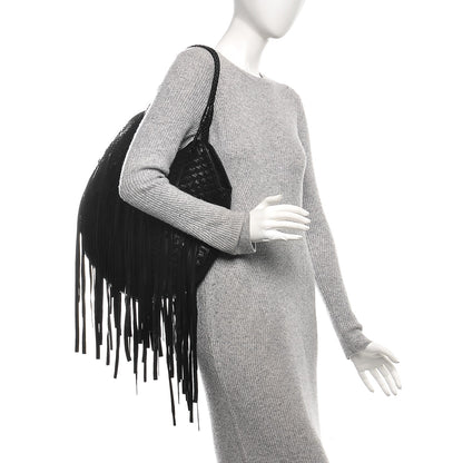 Bottega Veneta Nappa Intrecciato Fringe Hobo Nero Black 2 of 8
