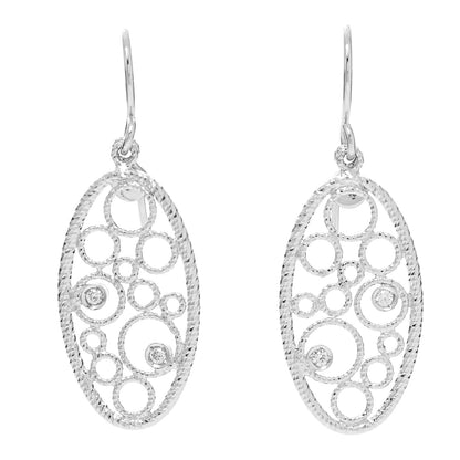 Roberto Coin 18K White Gold Diamond Bollicine Drop Earrings 1 of 4