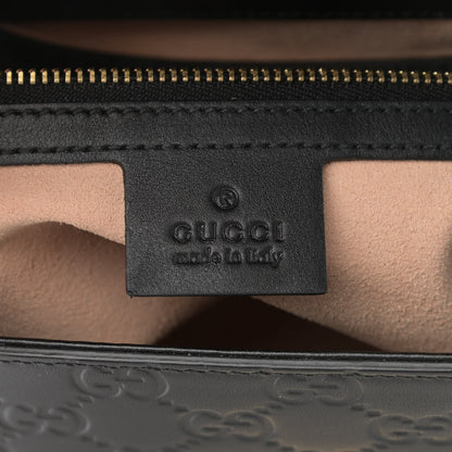 Gucci Guccissima Signature Small Padlock Top Handle Bag Black 6 of 16