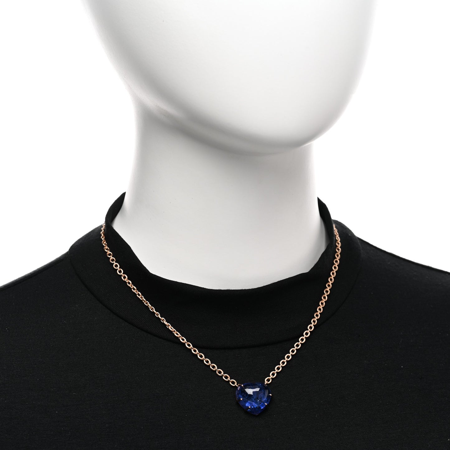 18K Rose Gold Tanzanite Heart Pendant Necklace