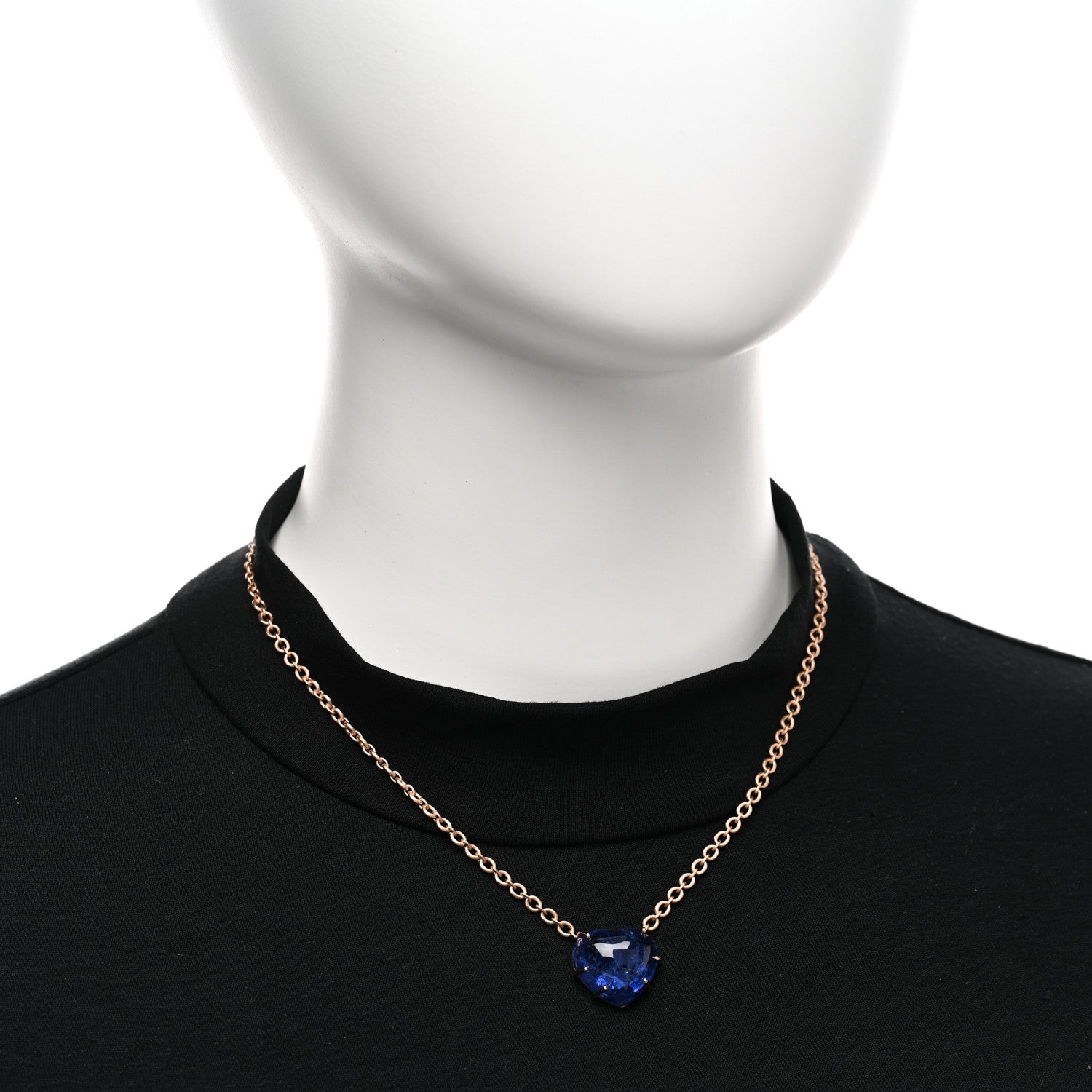 Irene Neuwirth 18K Rose Gold Tanzanite Heart Pendant Necklace 2 of 6