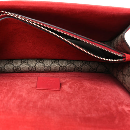 Gucci GG Supreme Monogram Suede Small Dionysus Shoulder Bag Beige Ebony Vulcanic Red 6 of 11