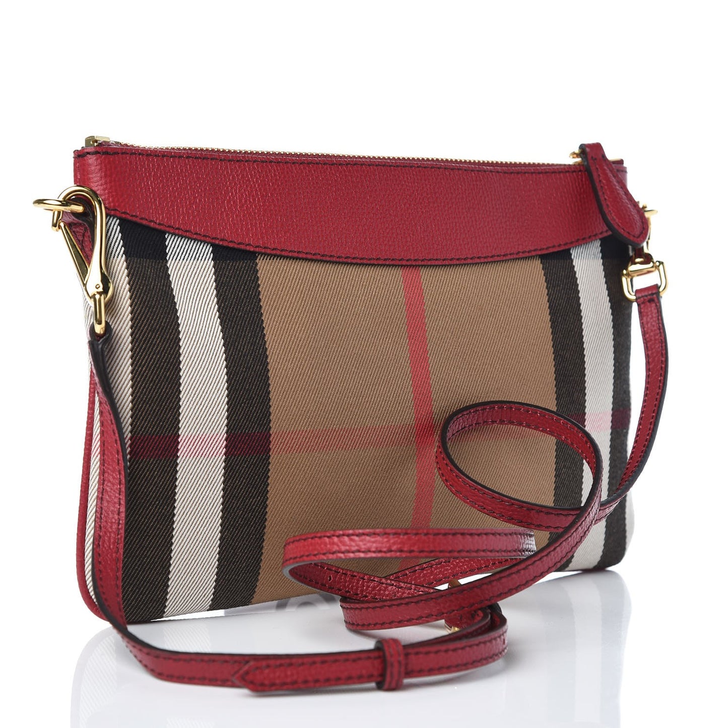 House Check Derby Peyton Crossbody Clutch Bag Russet Red