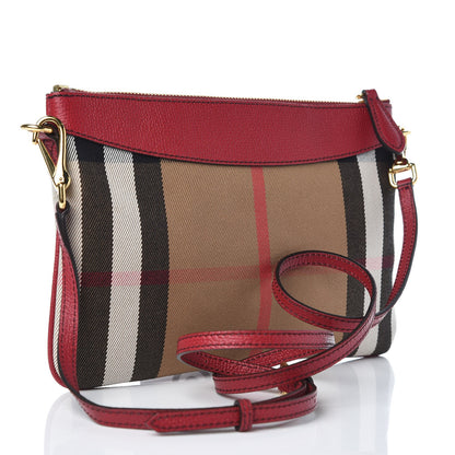 Burberry House Check Derby Peyton Crossbody Clutch Bag Russet Red 2 of 12