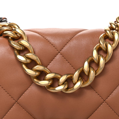 Chanel Lambskin Quilted Large Chanel 19 Flap Brown 7 of 10