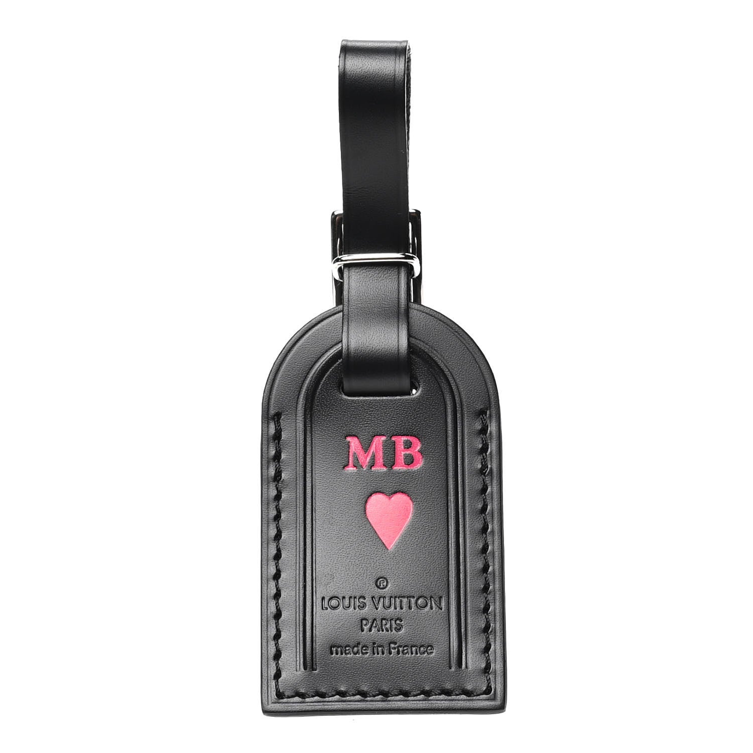 Louis Vuitton Calfskin Luggage Tag Black 1 of 3