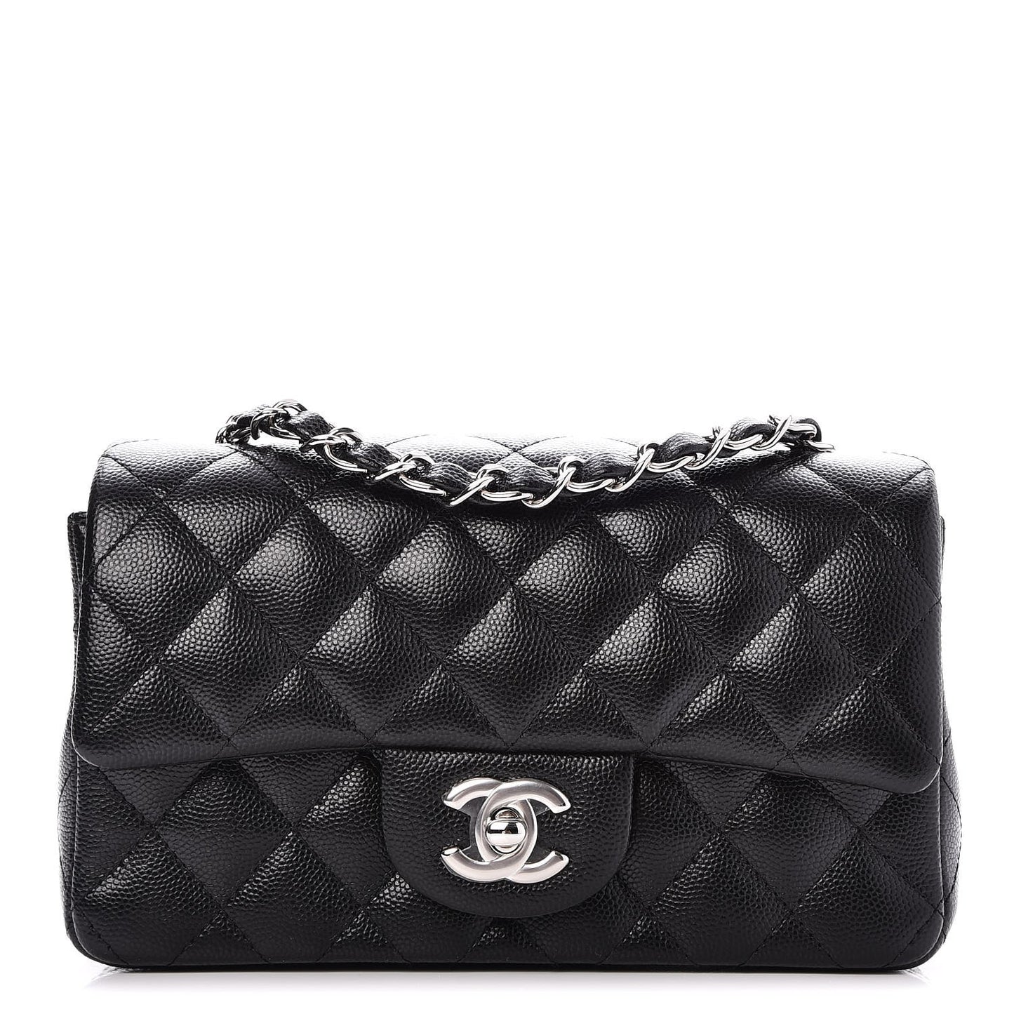 Caviar Quilted Mini Rectangular Flap Black