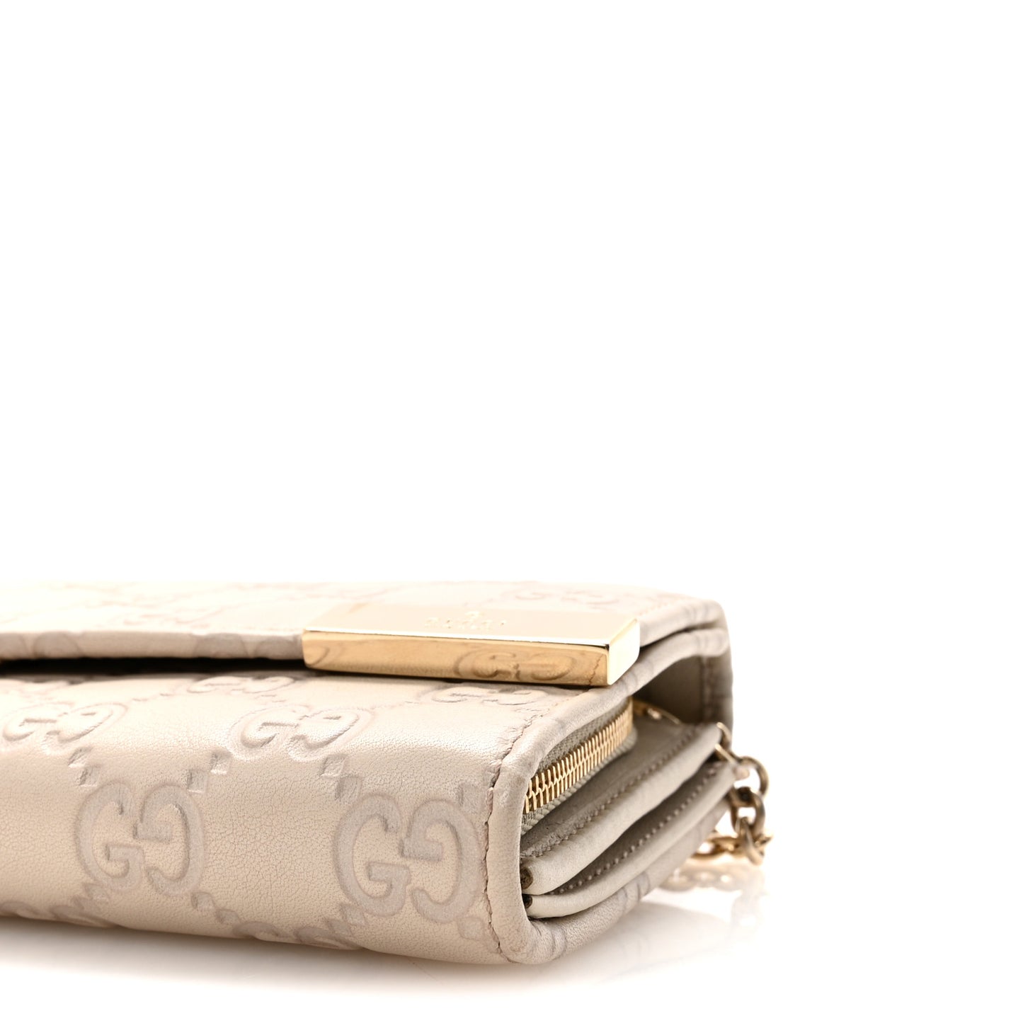 Guccissima Signature Dice Chain Wallet Off White