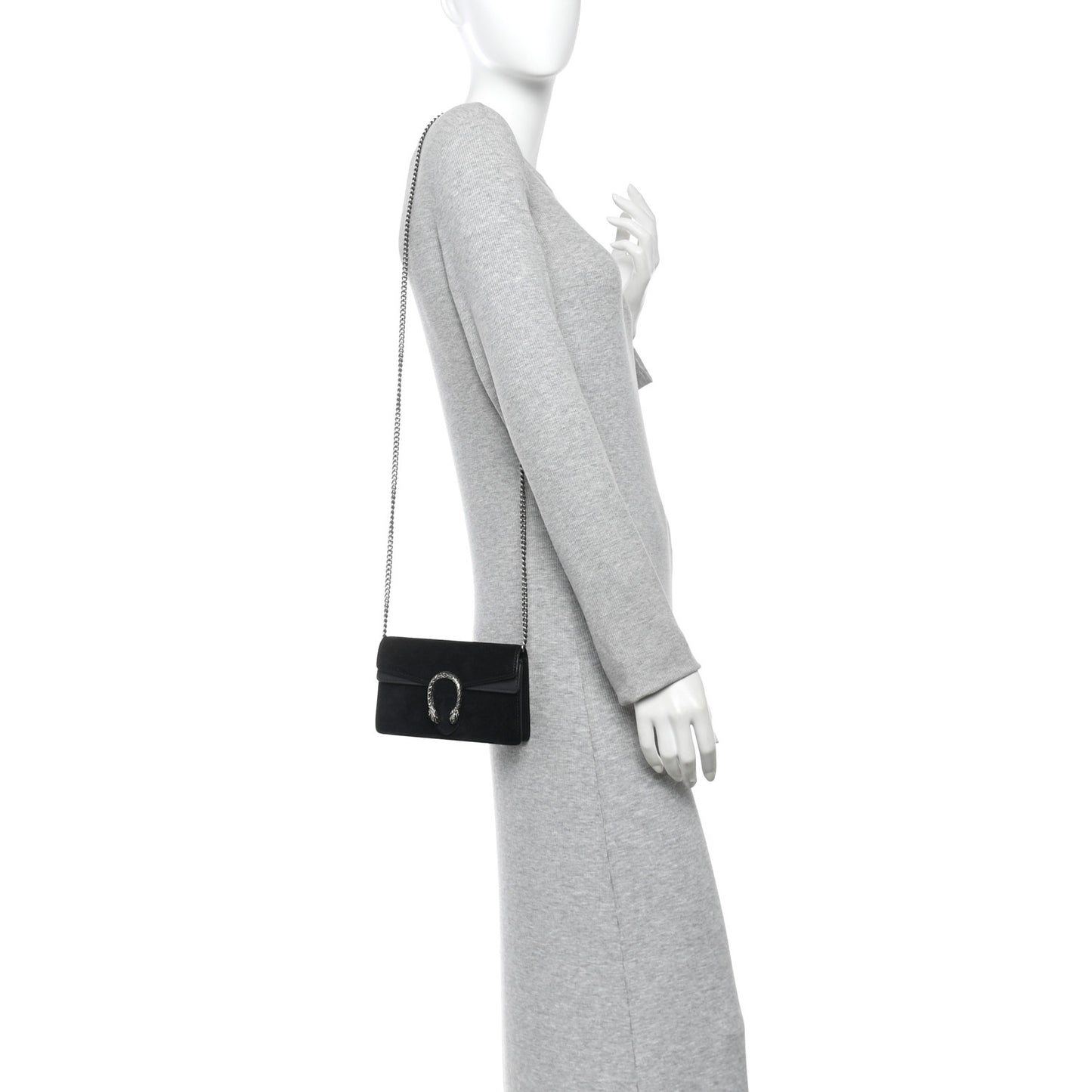 Suede Super Mini Dionysus Shoulder Bag Black