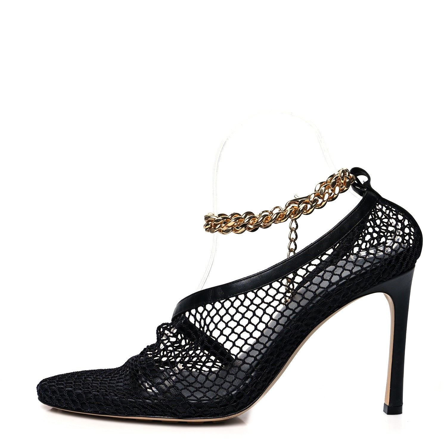 Bottega Veneta Mesh Nappa Chunky Chain Sandals 40 Black 1 of 7