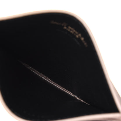 Saint Laurent Grain De Poudre Matelasse Chevron Monogram Credit Card Case Dark Beige 7 of 10