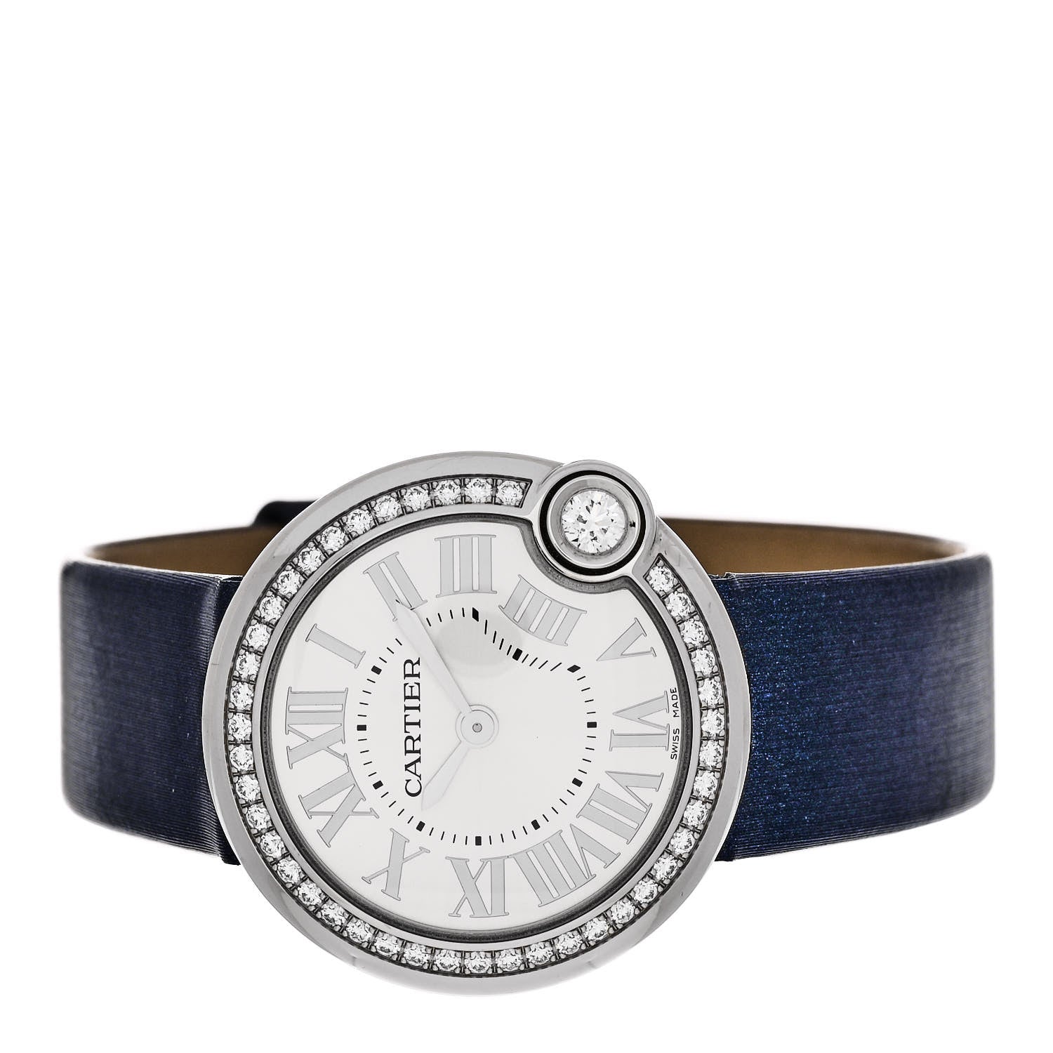 Cartier Stainless Steel Satin Diamond Bezel 30mm Ballon Blanc De Cartier Quartz Watch 2 of 5