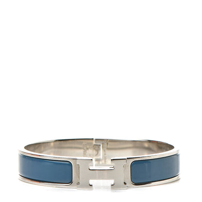 Hermes Enamel Narrow Clic Clac H Bracelet GM Bleu Indien 1 of 5