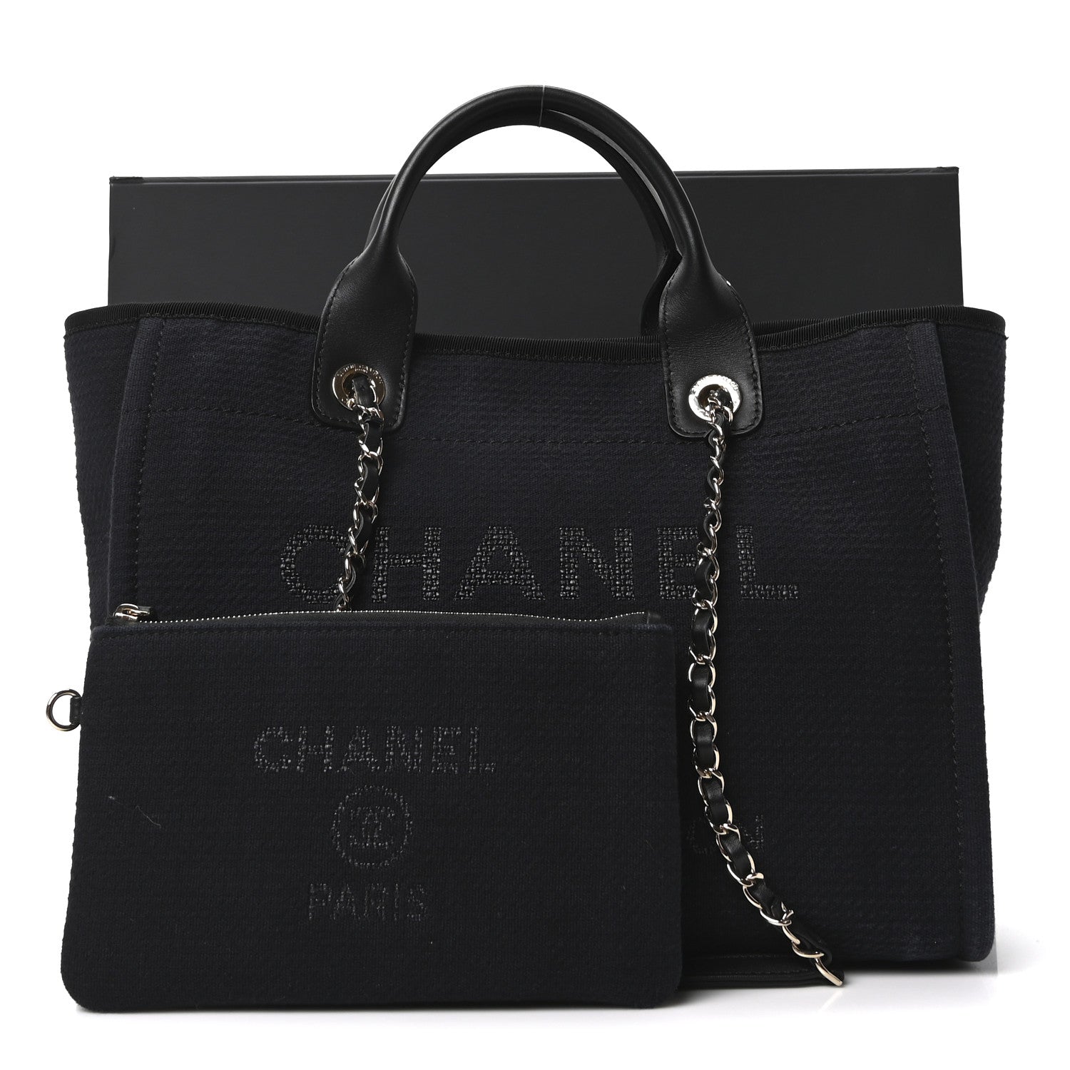Chanel Mixed Fibers Small Deauville Tote Black 12 of 12
