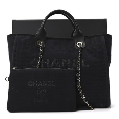 Chanel Mixed Fibers Small Deauville Tote Black 12 of 12
