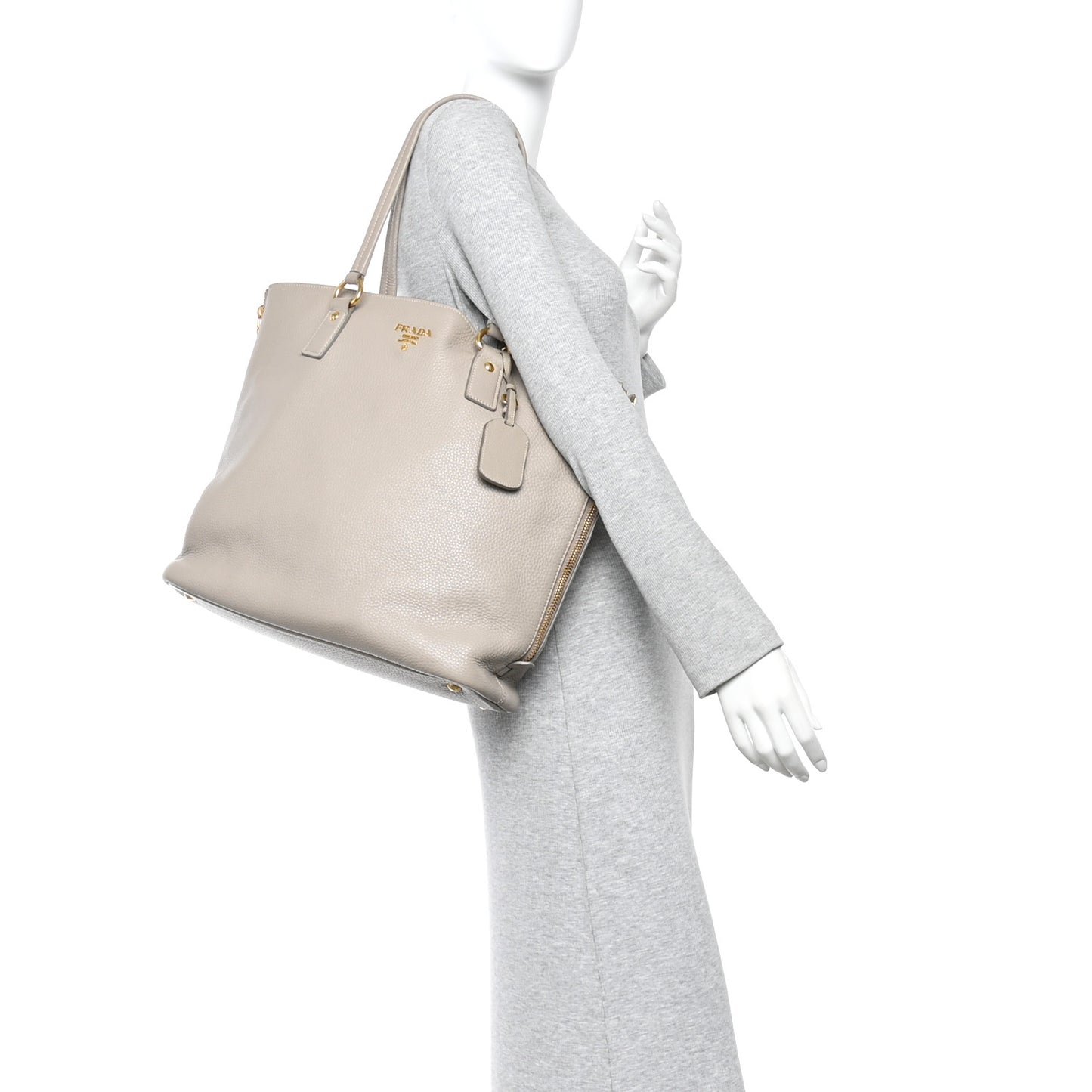Vitello Phenix Side Zip Tote Argilla