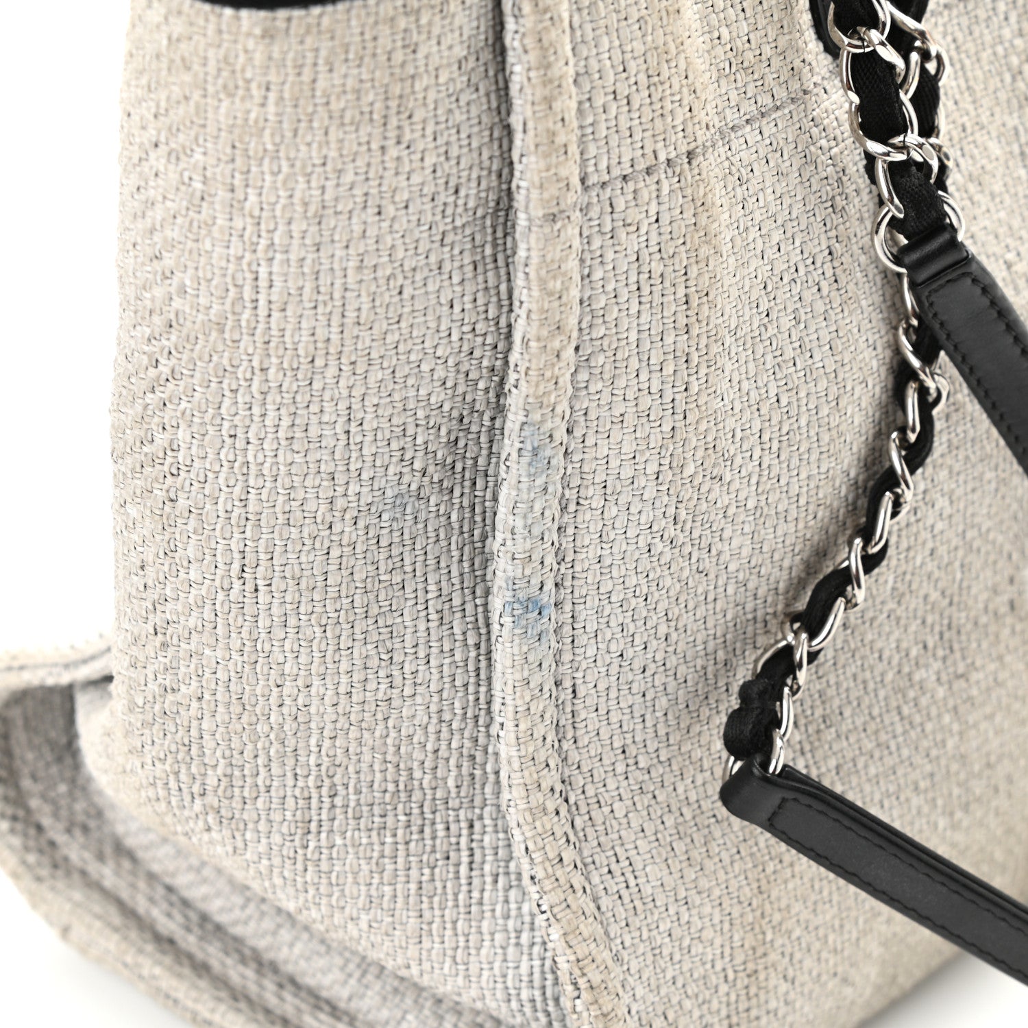 Chanel Woven Straw Raffia Small Deauville Tote Grey 11 of 16